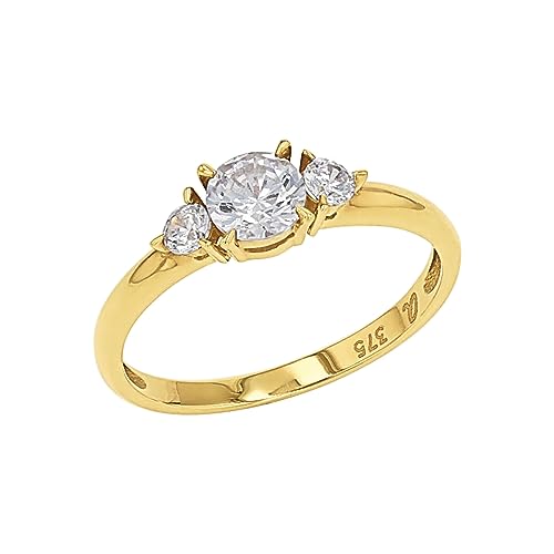 Amor Ring Damen Ringe, mit Zirkonia synth., Weiß, Kommt in Schmuck Geschenk Box, 2037419 von Amor