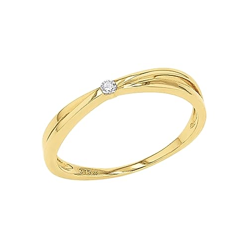 Amor Ring Damen Ringe, mit Zirkonia synth., Weiß, Kommt in Schmuck Geschenk Box, 2037423 von Amor