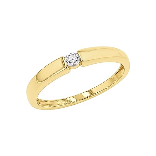 Amor Ring Damen Ringe, mit Zirkonia synth., Weiß, Kommt in Schmuck Geschenk Box, 2037428 von Amor