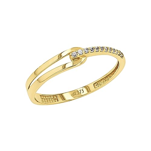 Amor Ring Damen Ringe, mit Zirkonia synth., Weiß, Kommt in Schmuck Geschenk Box, 2037452 von Amor