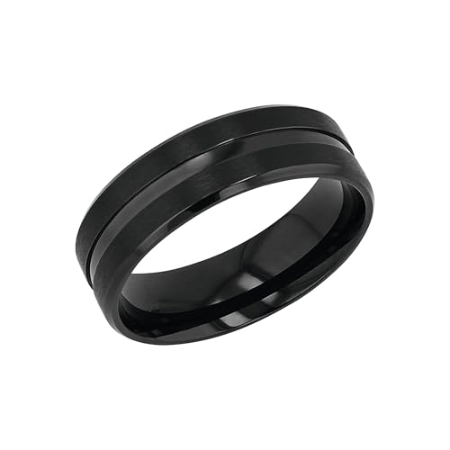 Amor Ring Edelstahl Herren Ringe, Schwarz, Kommt in Schmuck Geschenk Box, 2037294 Amor Ring Edelstahl Herren Ringe, Schwarz, Kommt in Schmuck Geschenk Box, 2037294 von Amor