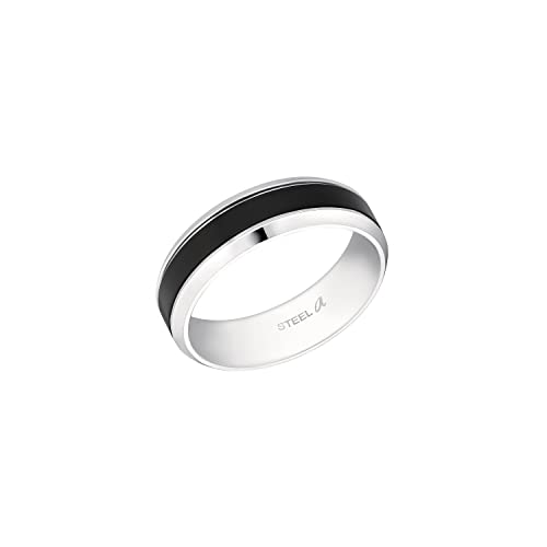 Amor Ring Edelstahl Herren Ringe, Silber, Kommt in Schmuck Geschenk Box, 9027422 von Amor