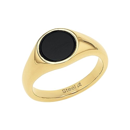 Amor Ring Edelstahl Unisex Damen Herren Ringe, Schwarz, Kommt in Schmuck Geschenk Box, 2037297 von Amor