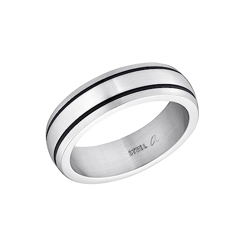 Amor Ring Edelstahl Unisex Damen Herren Ringe, Silber, Kommt in Schmuck Geschenk Box, 9619078 von Amor