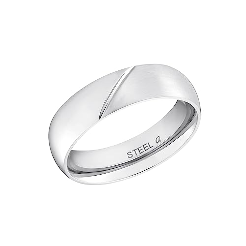 Amor Ring Edelstahl Unisex Damen Herren Ringe, Silber, Kommt in Schmuck Geschenk Box, 9763245 von Amor