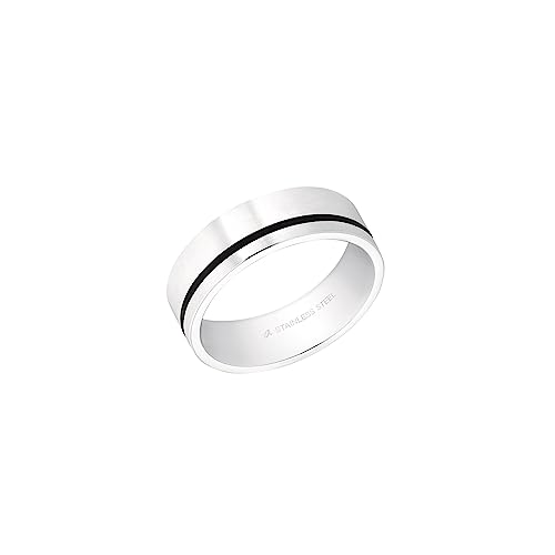 Amor Ring Edelstahl Unisex Damen Herren Ringe, Silber, Kommt in Schmuck Geschenk Box, 9942640 von Amor