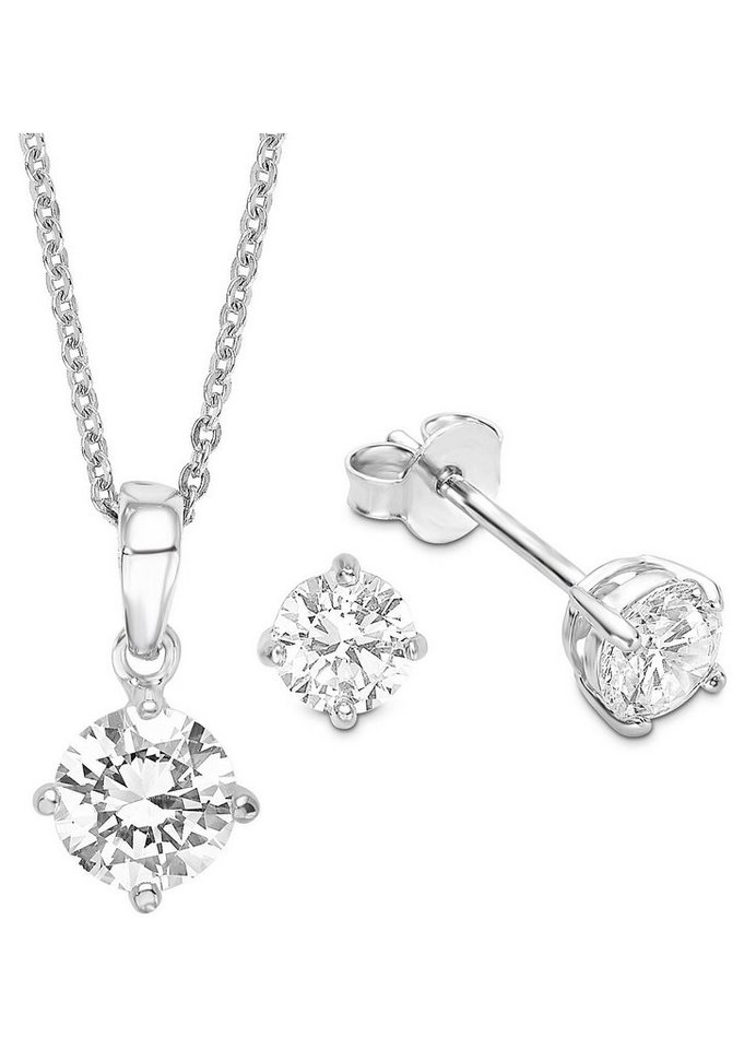 Amor Schmuckset 9964963, 9964888 Halskette und Ohrringe (Set, 4-tlg), mit Zirkonia (synth) von Amor