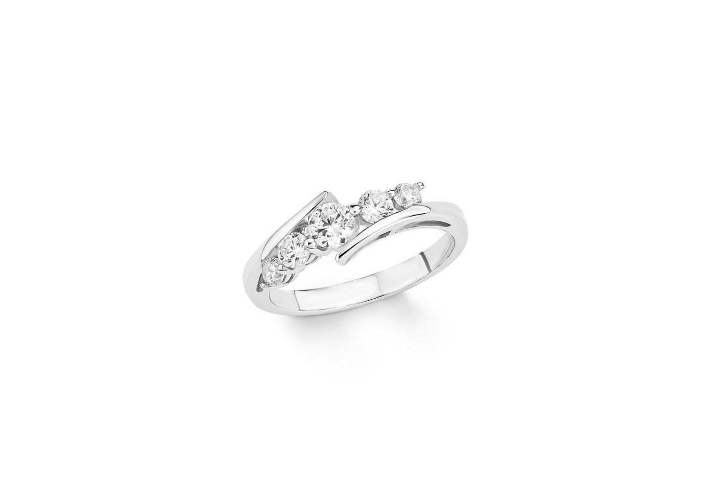 Amor Silberring für Damen, 925 Sterling Silber, Zirkonia synth. (Ring, 1-tlg) von Amor