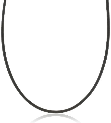 Amor Unisex-Halsband Kette Basic Edelstahl Leder schwarz, 45 cm, 362320 von Amor