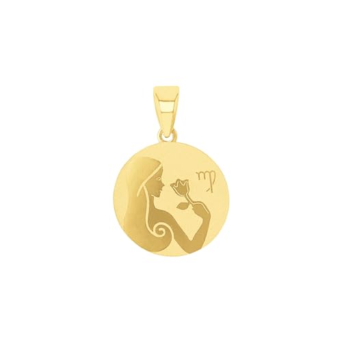 Amor Motivanhänger Unisex Damen Herren Anhänger, Gold, Jungfrau, Kommt in Schmuck Geschenk Box, 2020786 von Amor