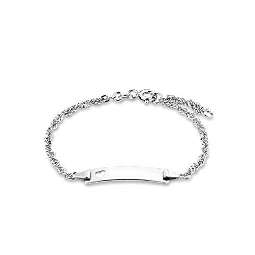 Amor Identarmband 925 Sterling Silber Damen Armschmuck, 16+2 cm, Silber, Kommt in Schmuck Geschenk Box, 2016490 von Amor