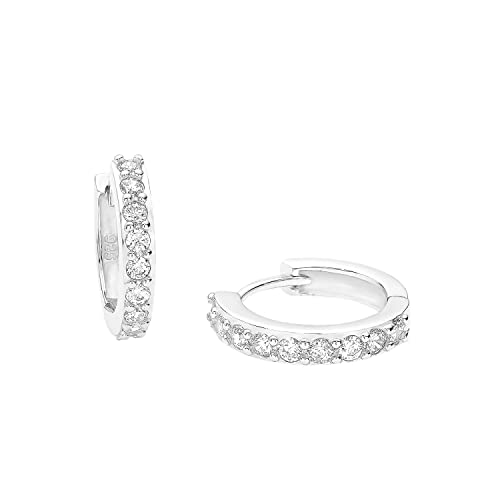 Amor Damen-Creolen 14 mm 925 Silber rhodiniert Zirkonia weiß - 390774 Amor Damen-Creolen 14 mm 925 Silber rhodiniert Zirkonia weiß - 390774 von Amor