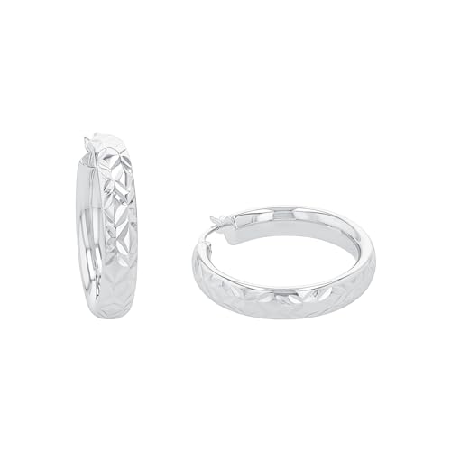 Amor Creolen 925 Sterling Silber Damen Ohrschmuck, 2,8 cm, Silber, Kommt in Schmuck Geschenk Box, 9061556 von Amor