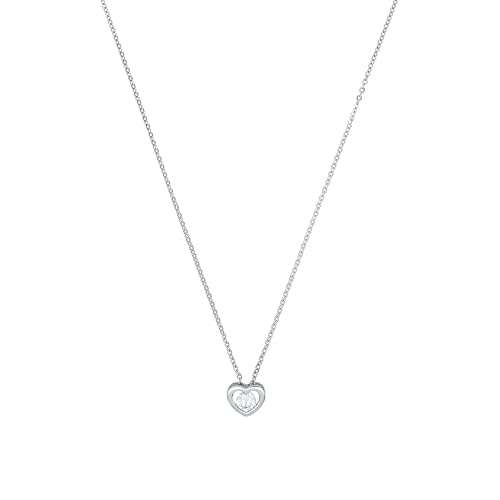 Amor Kette mit Anhänger 925 Sterling Silber Damen Halsschmuck, mit Zirkonia synth., 42 cm, Silber, Herz, Kommt in Schmuck Geschenk Box, 2016056 von Amor