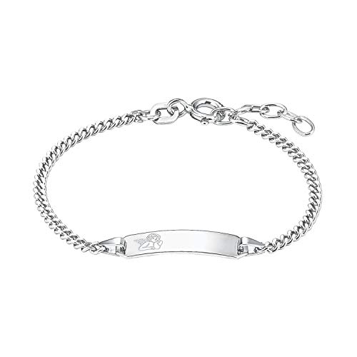 Amor Identarmband 925 Sterling Silber Unisex Mädchen Jungen Armschmuck, 12+2 cm, Silber, Engel, Kommt in Schmuck Geschenk Box, 2021559 von Amor