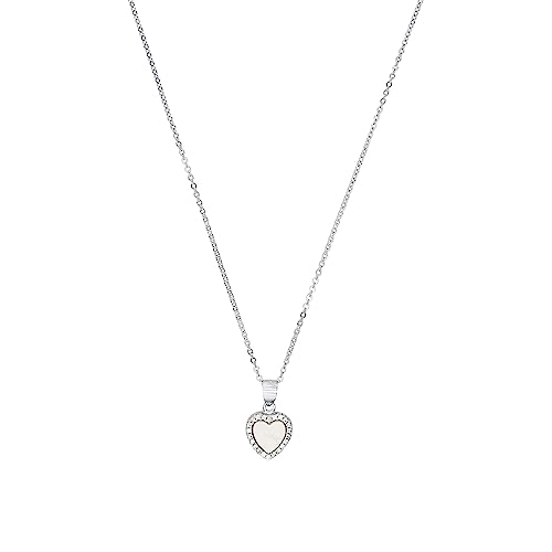 Amor Kette mit Anhänger 925 Sterling Silber Damen Halsschmuck, mit Zirkonia synth., 42 cm, Silber, Herz, Kommt in Schmuck Geschenk Box, 2026057 von Amor