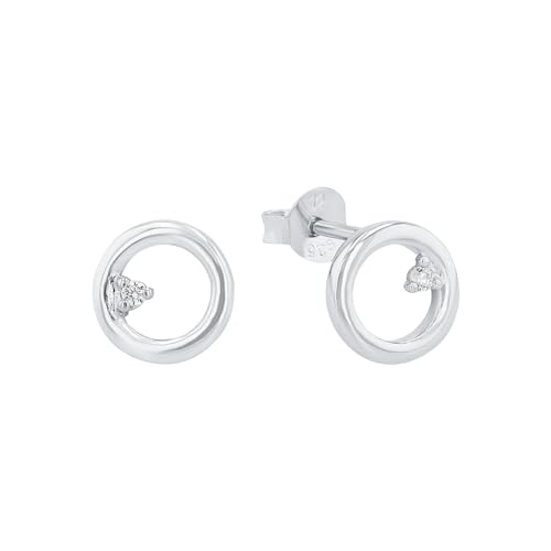 Amor Ohrstecker 925 Sterling Silber Damen Ohrschmuck, mit Zirkonia synth., 0,8 cm, Silber, Kommt in Schmuck Geschenk Box, 2026260 von Amor