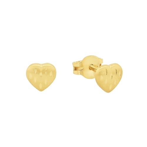 Amor Ohrstecker Mädchen Kinder Ohrschmuck, 0,5 cm, Gold, Herz, Kommt in Schmuck Geschenk Box, 2013408 von Amor