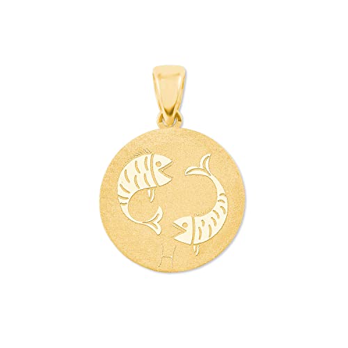 Amor Motivanhänger Unisex Damen Herren Anhänger, Gold, Fische, Kommt in Schmuck Geschenk Box, 2020793 von Amor