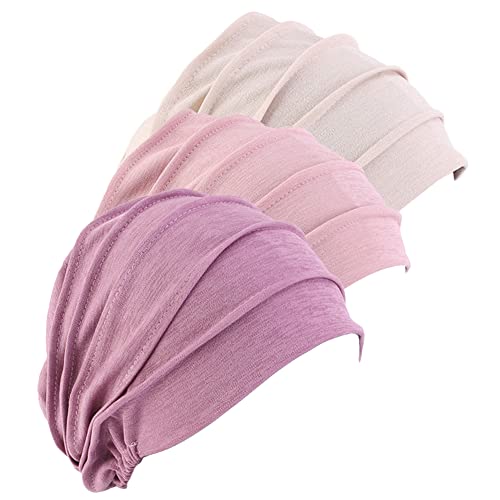 Amorar 3 Stück Turban Beanie Mütze Damen Chemo Mütze Baumwolle Slouchy Beanie Kopfbedeckung Schlafmütze für Krebs Haarverlust Chemotherapie Chemo Krebs Kopfbedeckung Turban für Frauen Haarverlust von Amorar