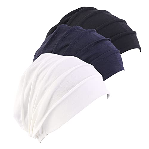 Amorar 3 Stück Turban Beanie Mütze Damen Chemo Mütze Baumwolle Slouchy Beanie Kopfbedeckung Schlafmütze für Krebs Haarverlust Chemotherapie Chemo Krebs Kopfbedeckung Turban für Frauen Haarverlust von Amorar