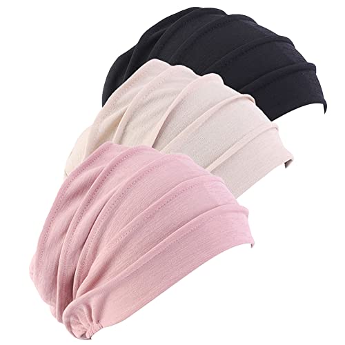 Amorar 3 Stück Turban Beanie Mütze Damen Chemo Mütze Baumwolle Slouchy Beanie Kopfbedeckung Schlafmütze für Krebs Haarverlust Chemotherapie Chemo Krebs Kopfbedeckung Turban für Frauen Haarverlust von Amorar