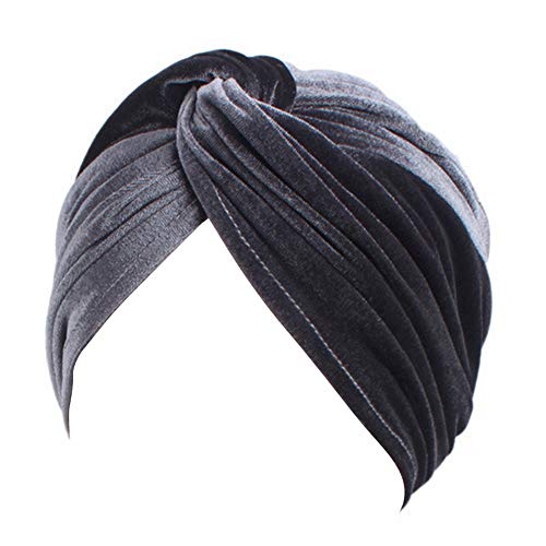 Chemotherapie Hut, Amorar Damen Twist Plissee Haar Wrap Stretch Turban Kopf Wraps Bandanas Chemo Hut Kopfbedeckung, Headwrap Elastic Headwear Samt Kopftuch Hut Beanie für Krebs von Amorar