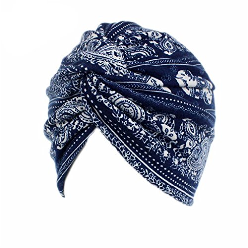 Amorar Chemotherapie Hut, Womens Elephant Printed Twist Plissee Haar Wrap Stretch Turban Baumwolle Chemo Schlaf Cap, Haar Wrap Elastic Headwear Kopftuch Hut für Krebs,EINWEG Verpackung von Amorar