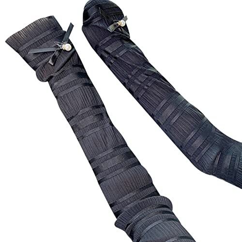 Amorar Frau Arm Sleeves Kühlung, 1 Paar Armschutz Ärmel Sport Arm Ärmel Elegante Handschuhe UV-Schutz Kühlung Armstulpen Lange Armabdeckungen zum Radfahren Fahren Golf Wandern Laufen,schwarz von Amorar