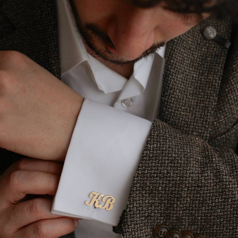 Gelbgold Gefüllte Personalisierte Initialen Manschettenknöpfe Handmade Groomsmen Geschenk Gelbgold Gefüllte Personalisierte Initialen Manschettenknöpfe Handmade Groomsmen Geschenk von AmoreJewelryStore