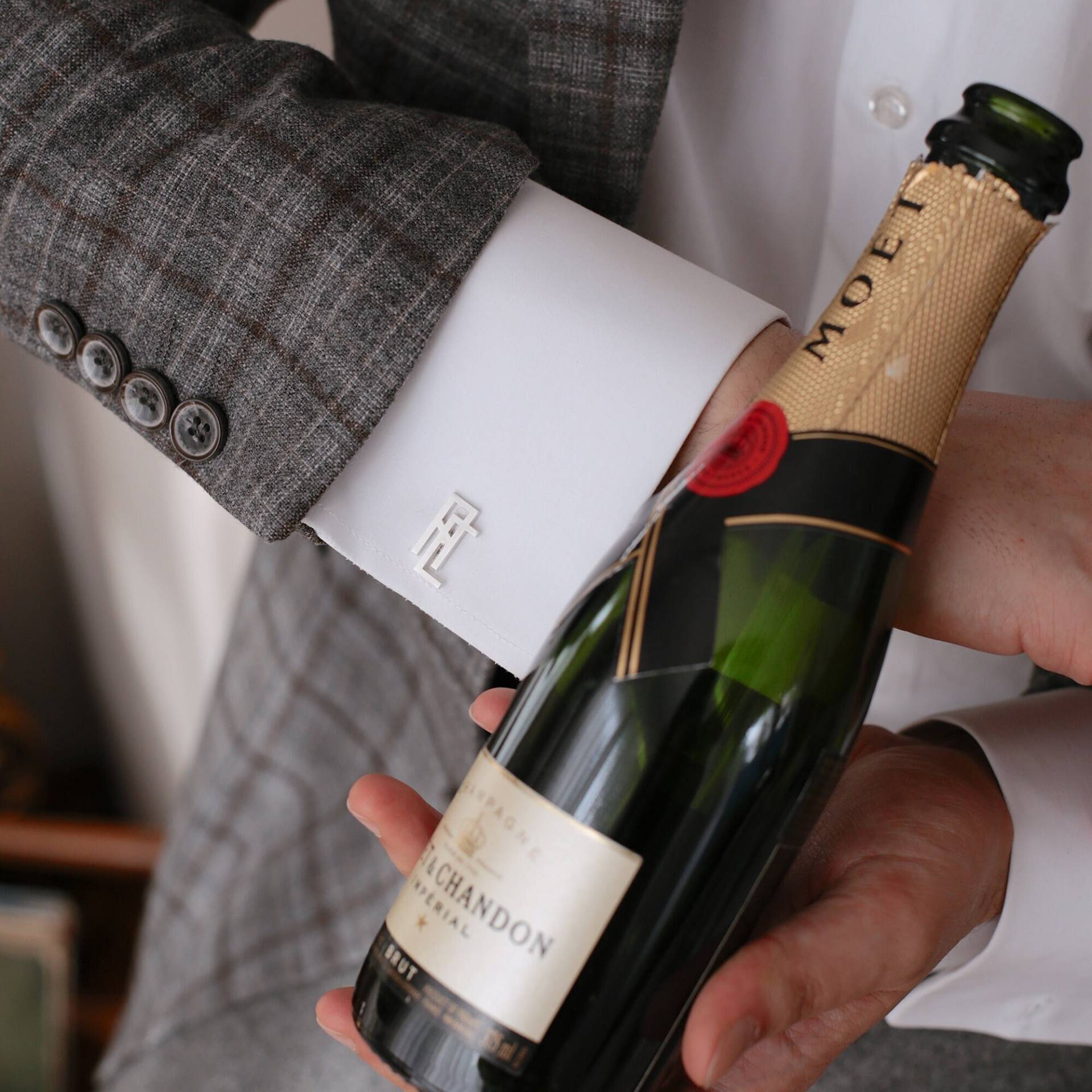 Personalisierte Initial Manschettenknöpfe Sterling Silber Trauzeugen Geschenke von AmoreJewelryStore