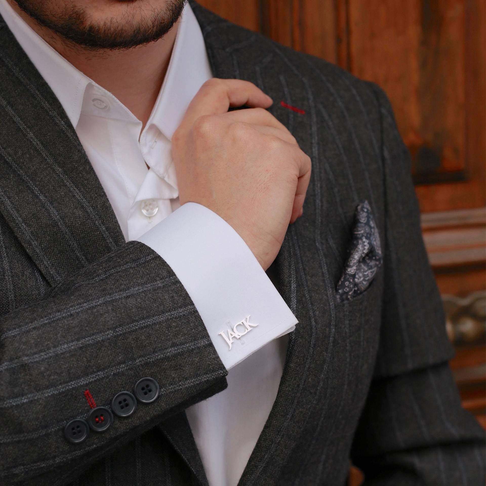 Personalisierte Manschettenknöpfe Aus Sterlingsilber Handgemachtes Geschenk Für Den Bräutigam von AmoreJewelryStore