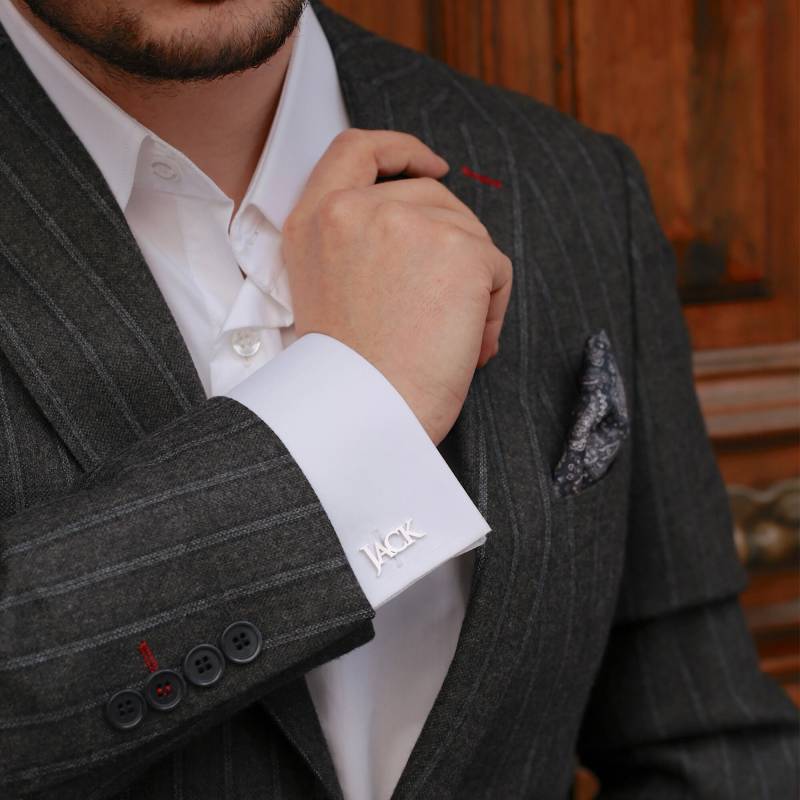 Personalisierte Manschettenknöpfe Aus Sterlingsilber Handgemachtes Geschenk Für Den Bräutigam von AmoreJewelryStore
