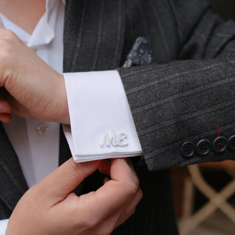 Personalisierte Sterling Silber Erste Manschettenknöpfe Trauzeugen Geschenk von AmoreJewelryStore