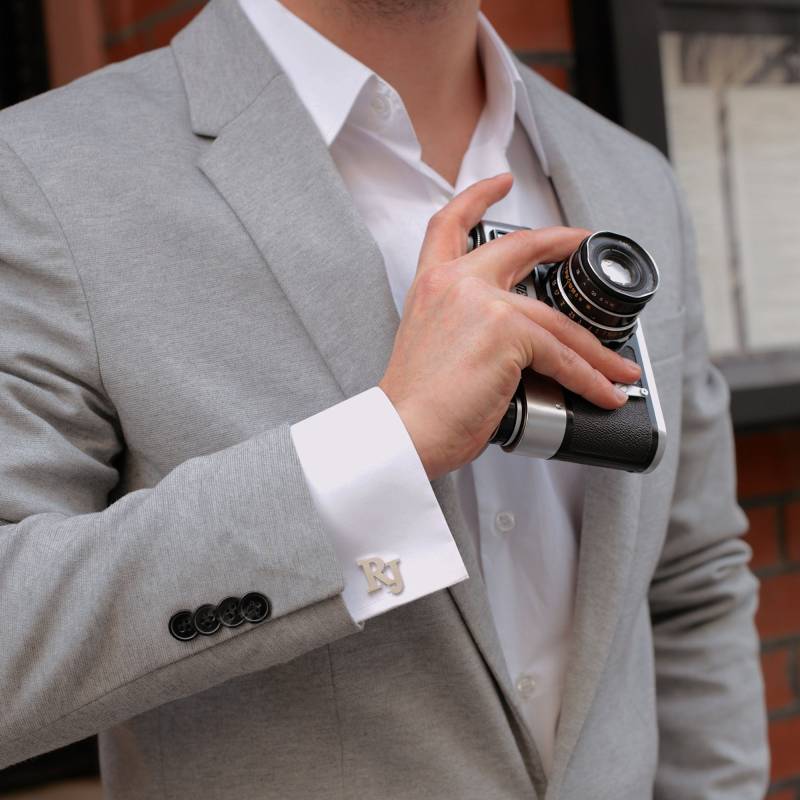 Personalisierte Sterling Silber Manschettenknöpfe Hochzeit Initialen Bräutigam, Black Friday Geschenk Sie, Weihnachtsgeschenk 925K Manschettenknöpfe von AmoreJewelryStore