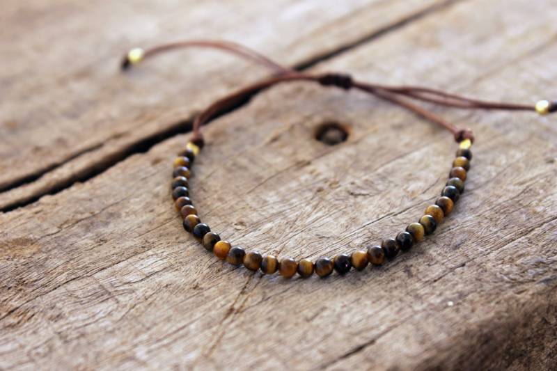 Tigerauge Armband. Meditations Armband Für Männer. Herren Perlen Heilstein Schmuck Verstellbares Energie von Amoreecolore