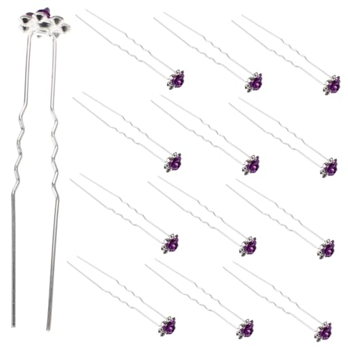 Amosfun 20 Stk Brauthaar Blumenhaarspangen Für Frauen Haarnadelstock Retro-haarnadeln Hochzeits-haarstab Kristall Haar Braut Hochzeit Haare Haarschmuck Violett Kristallblume Klein Fräulein von Amosfun