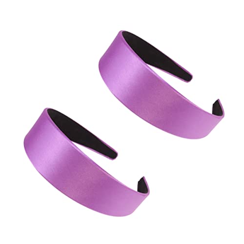 2st Haargummis Für Frauen Haarschmuck Für Frauen Kopfbandagen Für Damen Bandana-stirnbänder Für Frauen Haarreifen Einfarbiges Stirnband Breitseite Fräulein Violett von Amosfun