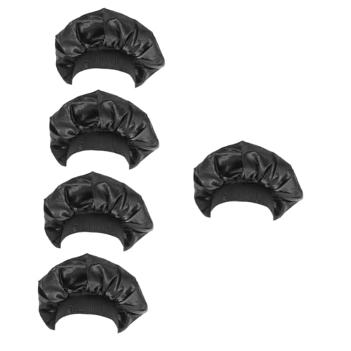 Amosfun 5 Stk Haarhut Satinhut Frauen Haarhaube Satinhauben Haarausfall Kappe Salon-schlafhaubenkappe Turban-duschhaube Duschhut Motorhaube Fräulein Locken Elastischer Stoff Mütze von Amosfun