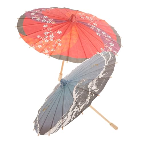 Abaodam 2st Regenschirm Aus Papier Japanisch Geöltes Papier Accessoires Für Bartagamen Chinesisches Ölpapier Sonnenschirm Regenschirm Klassisch Kind Performance Regenschirm Hölzern von Amosfun