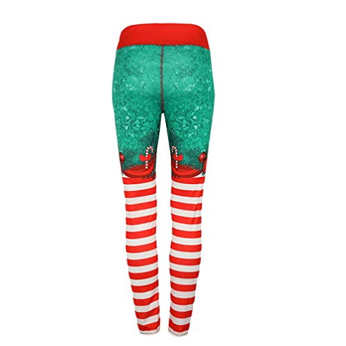 Amosfun 1 Paar Weihnachten Gestreifte Leggings Schleife Ganzkörperansicht Strumpfhose Weihnachtsstrumpfhose für Frauen Mädchen Weihnachten Neujahr Silvester Party Cosplay Kostüm Zubehör L von Amosfun