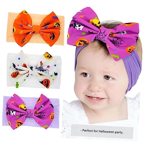 Amosfun 1 Satz 3st Halloween Kinder Stirnband Kinder Hijab Baby-hijab Kopftuch Für Kinder Schleifen-turban Für Kinder Säuglingshaarband Nylon-stirnband Haarband Für Kinder Neugeboren Stoff von Amosfun