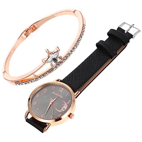 Amosfun 1 Satz Damen Monduhr Armbanduhr Frau Partyfrauengeschenke Weibliche Armbanduhr Am Besten Zartes Uhrenarmband Uhrenverzierung Für Frauen Damenuhren Pu Fräulein Persönlichkeit Bilden von Amosfun