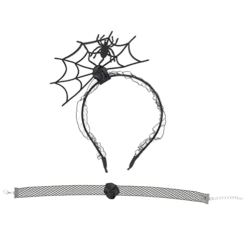 Amosfun 1 Satz Stirnband-halskring-set Stirnbänder Für Halloween-kostüme Halloween-party-kopfschmuck Halloween-cosplay-halskette Vampir-gothic-halsband Kleidung Stoff Kind Haarnadel von Amosfun