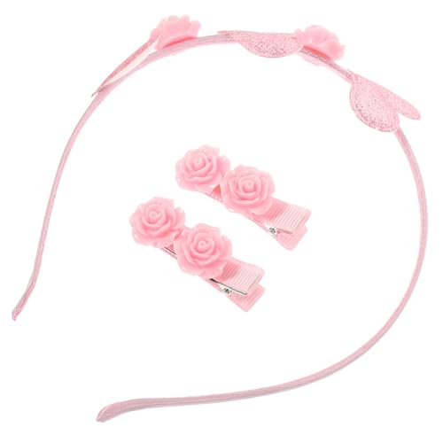 Amosfun 1 Satz Stirnband hair accessories for girls hochzeitshaar schmuck -Haarschmuck Valentinstag Haarspangen rosa Haarspangen Anzüge für Kinder Kopfbedeckung von Amosfun