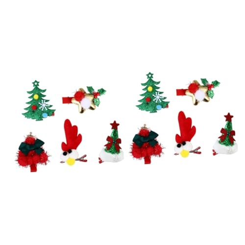 Amosfun 10 Stk Weihnachtshaarspangen Für Kinder Weihnachts-cartoon-haarspange Urlaubsparty Gefallen Haustier Weihnachtshaarspange Weihnachtsspangen Mini Hut Baby Stoff (polyester) von Amosfun