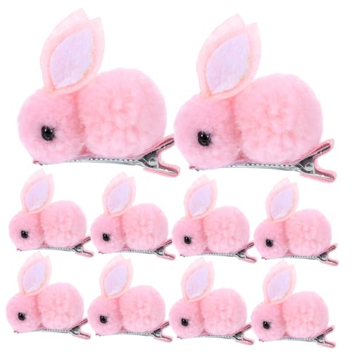 Amosfun 10St Plüsch Kaninchen Haars pange Ostern Kopfschmuck rutschfeste Haarklammern ostern haarschmuck hair accessories for girls Haar Klammern Haarvolumen-Clip Haarspangen für Mädchen von Amosfun