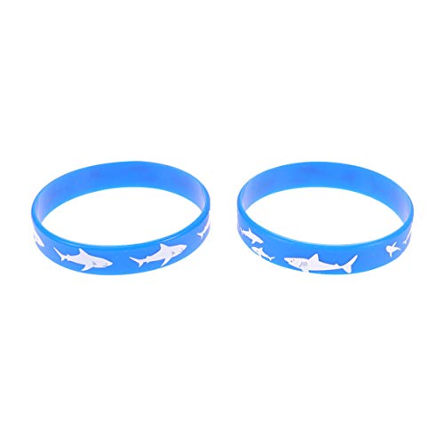 Amosfun 10er-Pack Silikon Hai Armband - Weiches Handgelenk Armband in Blau - Unisex - Partygeschenk - Kinder, Teenager und Erwachsene von Amosfun