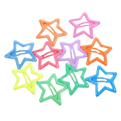 Amosfun 10st Star Clips Haar Klammern Kawaii Haarspangen Haarschmuck Für Kleine Mädchen Haarspangen Für Kleine Mädchen Haarspangen Kleinkind Kopfbedeckung Haarnadel Knall-clip Metall Baby von Amosfun