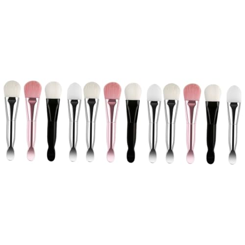 Amosfun 12 Stk Masken-make-up-pinsel Kosmetische Spachtelschaufel Pinsel Für Mineralische Grundierung Lidschatten Pinsel Kosmetikbürsten Concealer Pinsel Weiches Fell Löffel Gesicht von Amosfun